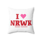 I Heart NRWK Spun Polyester Square Pillow