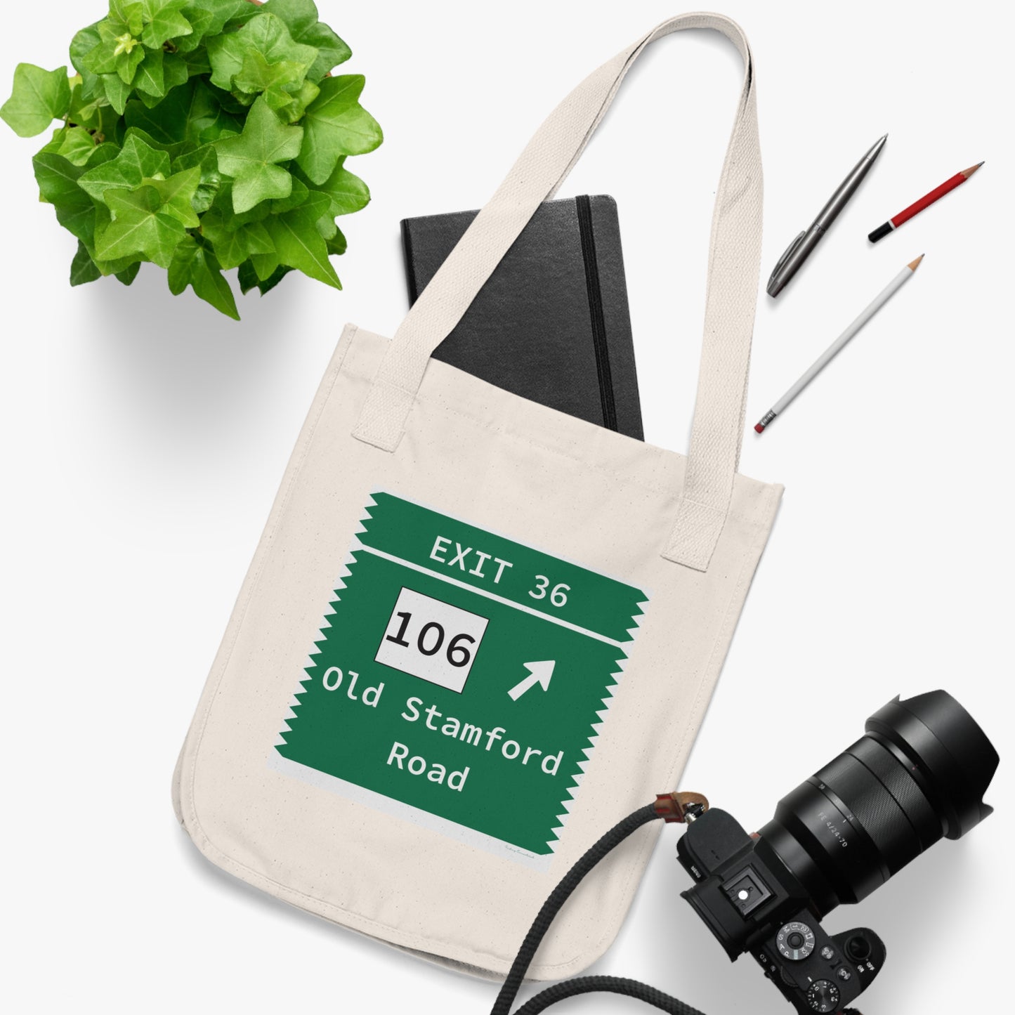 Vintage Merritt Parkway Exit 36 Sign Organic Canvas Tote Bag