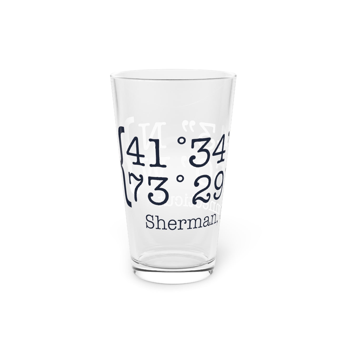 Sherman Coordinates Pint Glass, 16oz