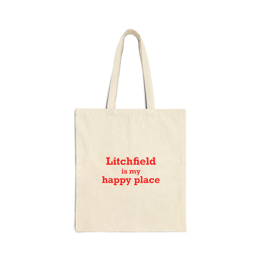 Litchfield Is My Happy Place Cotton Canvas Tote Bag