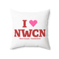 I Heart NWCN Spun Polyester Square Pillow