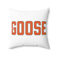 Goose Zip Code Orange & Green Spun Polyester Square Pillow
