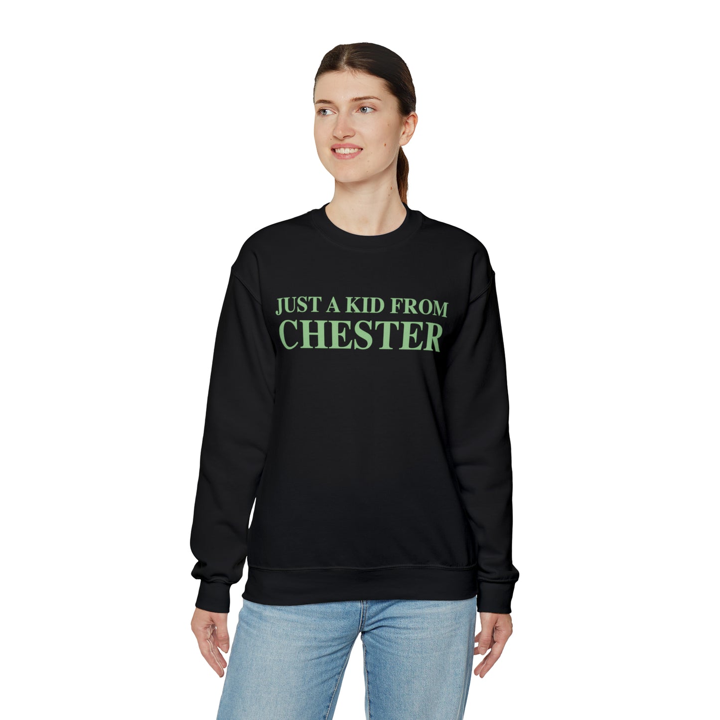 Just a kid from Chester Unisex Heavy Blend™ Crewneck Sweatshirt