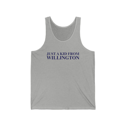 Just a kid from Willington Unisex Jersey Tank Top