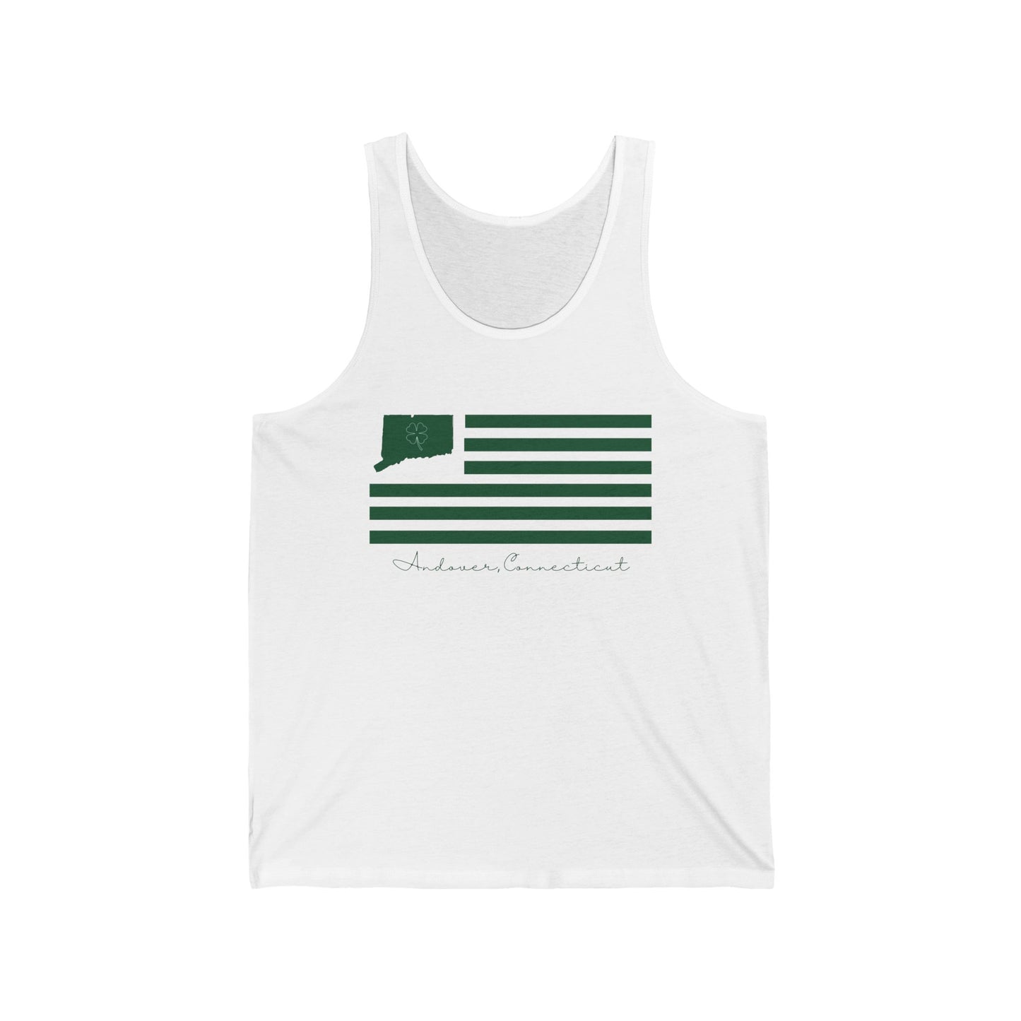 Andover Connecticut St. Patrick’s Day Flag Unisex Jersey Tank Top