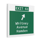 Vintage WCP Exit 61 Sign Matte Canvas, Stretched, 1.25"