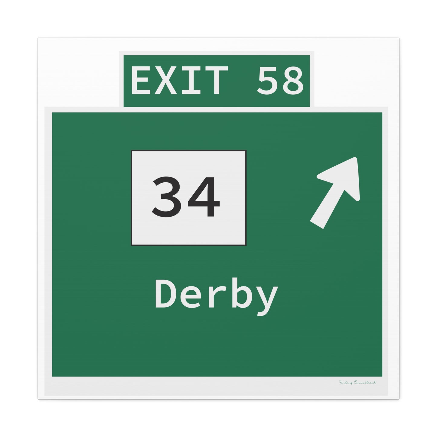 Vintage WCP Exit 58 Sign Matte Canvas, Stretched, 1.25"