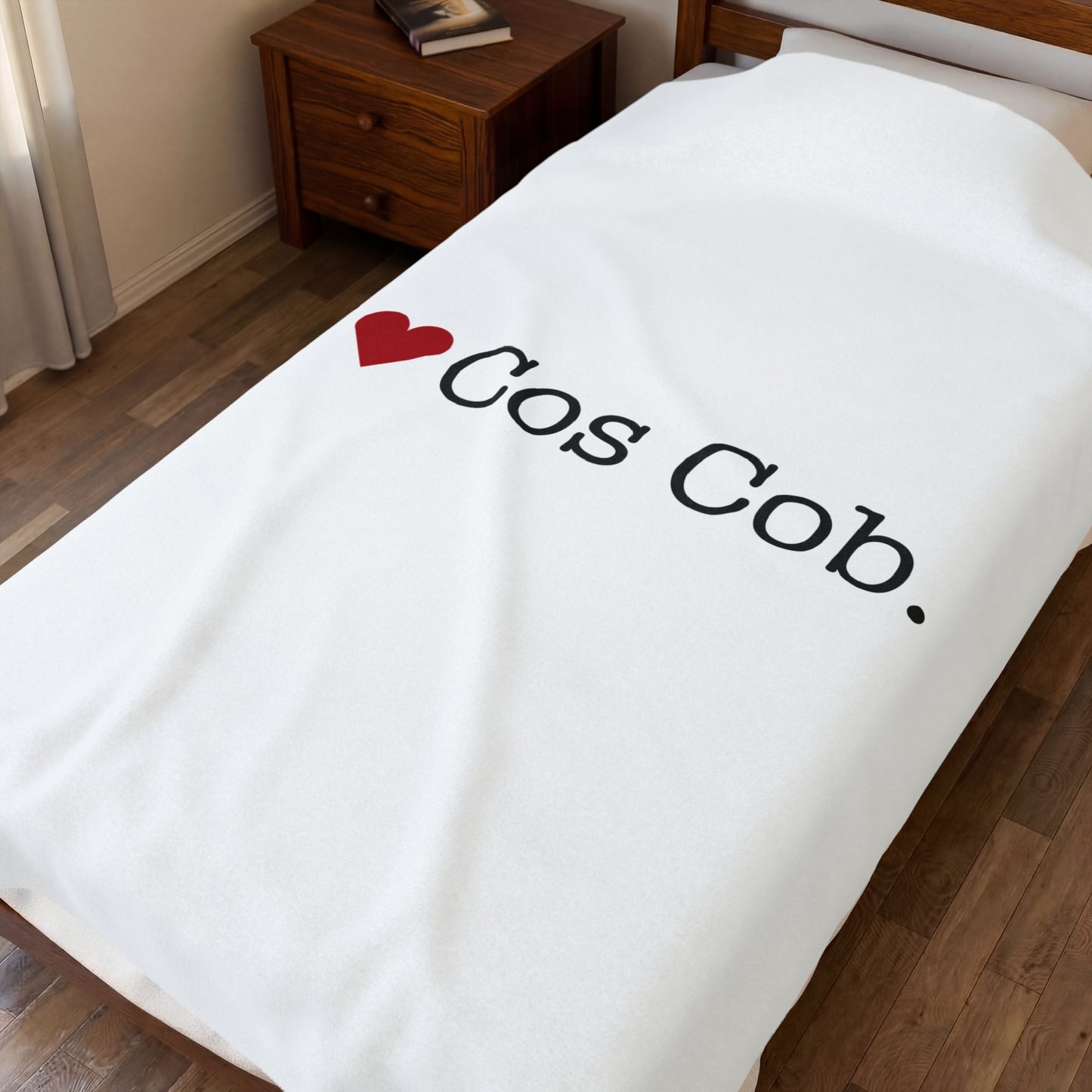 I Heart Cos Cob. Velveteen Plush Blanket
