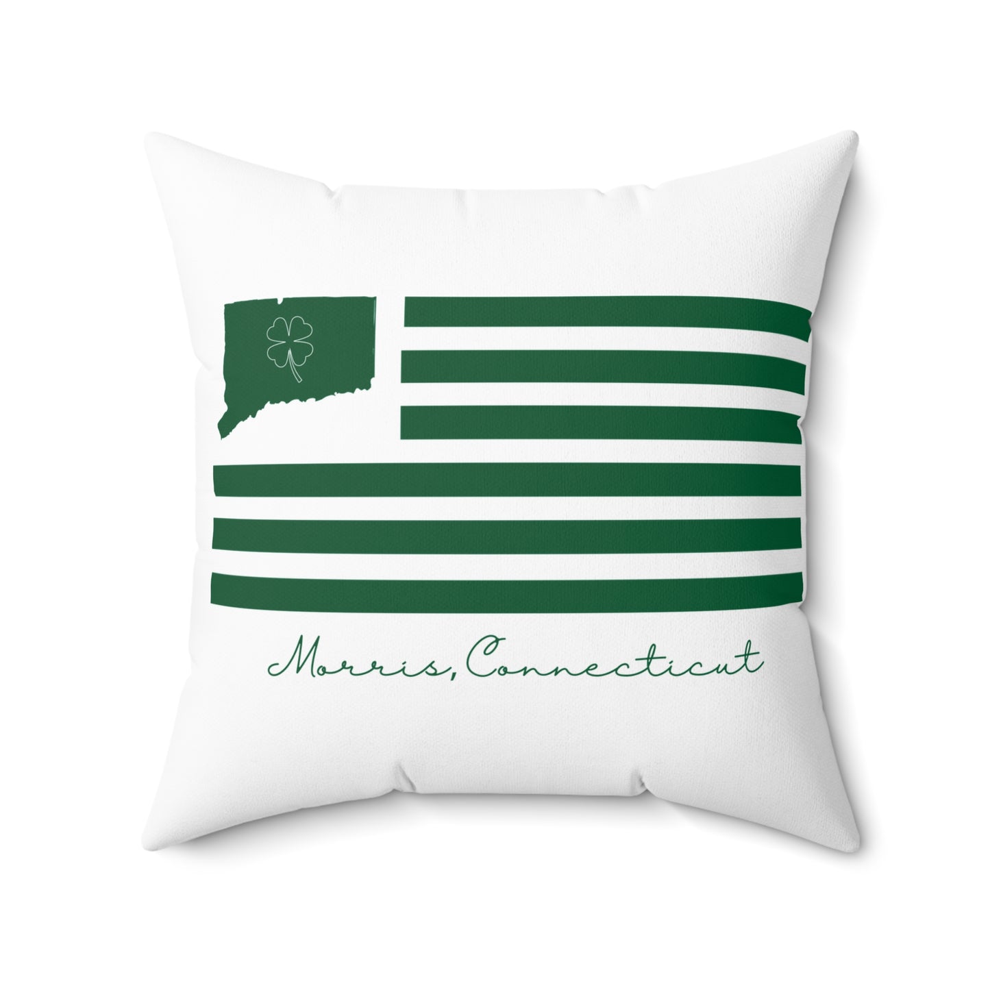 Morris Connecticut St. Patrick’s Day Flag Spun Polyester Square Pillow