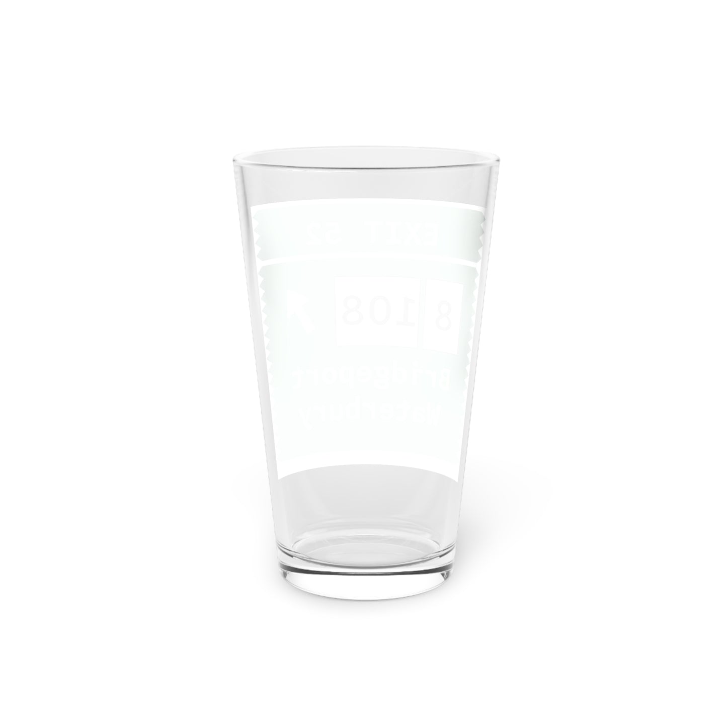 Vintage Merritt Parkway Exit 52 Sign Pint Glass, 16oz