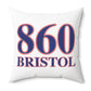 860 Bristol Red, White & Blue Spun Polyester Square Pillow