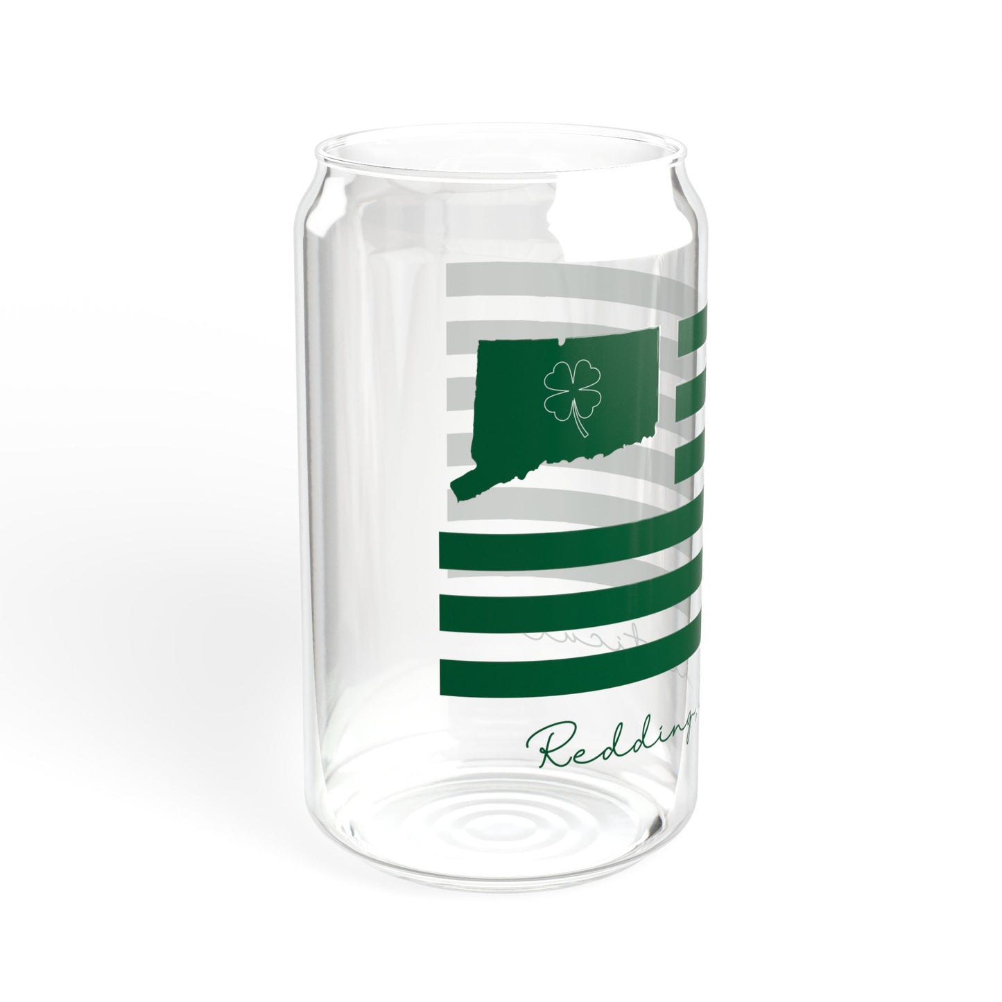 Redding Connecticut St Patrick’s Day Flag Sipper Glass, 16oz