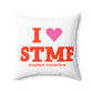 I Heart STMF Spun Polyester Square Pillow