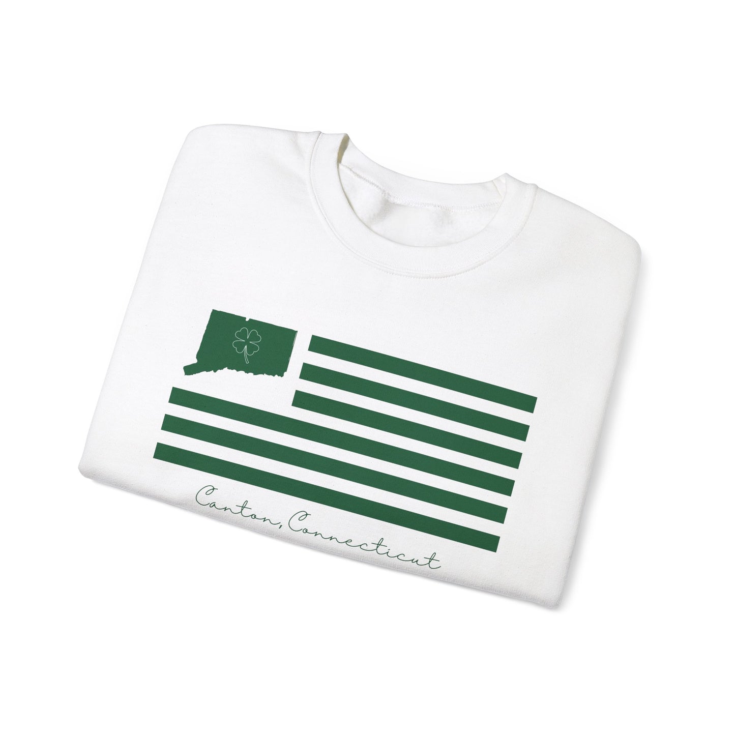 Canton Connecticut St. Patrick’s Day Flag Unisex Heavy Blend™ Crewneck Sweatshirt