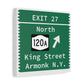Vintage Merritt Parkway Exit 27 Sign Matte Canvas, Stretched, 1.25"