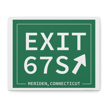 Vintage Exit 67S WCP Sign Matte Canvas, Stretched, 1.25"