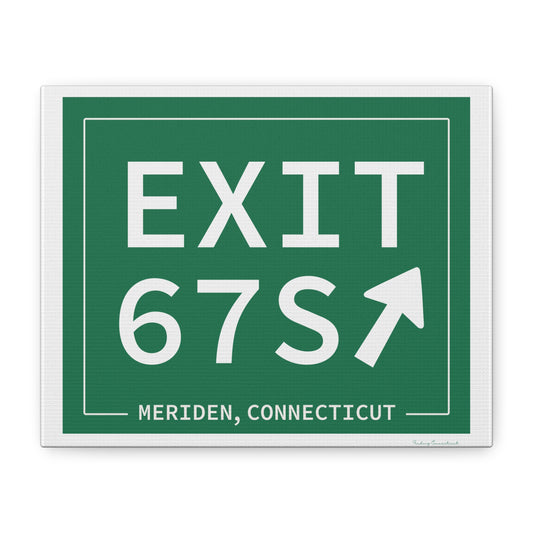 Vintage Exit 67S WCP Sign Matte Canvas, Stretched, 1.25"