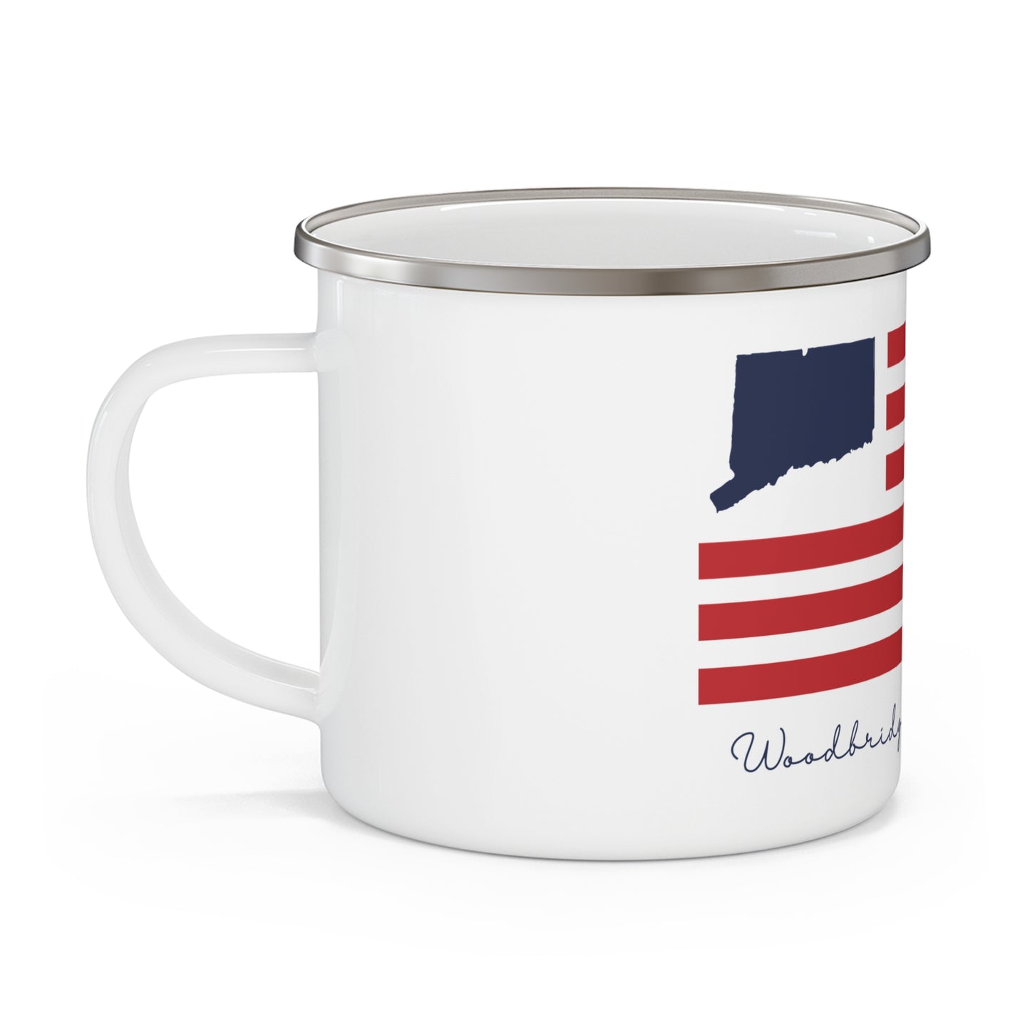 Woodbridge Connecticut Flag Enamel Camping Mug