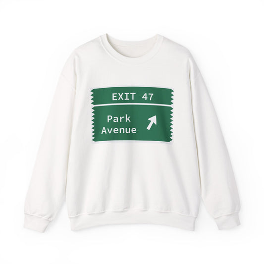 Vintage Merritt Parkway Exit 47 Sign Unisex Heavy Blend™ Crewneck Sweatshirt