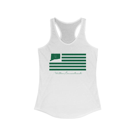 Wilton Connecticut St Patrick's Day Flag Women's Ideal Racerback Tank Top