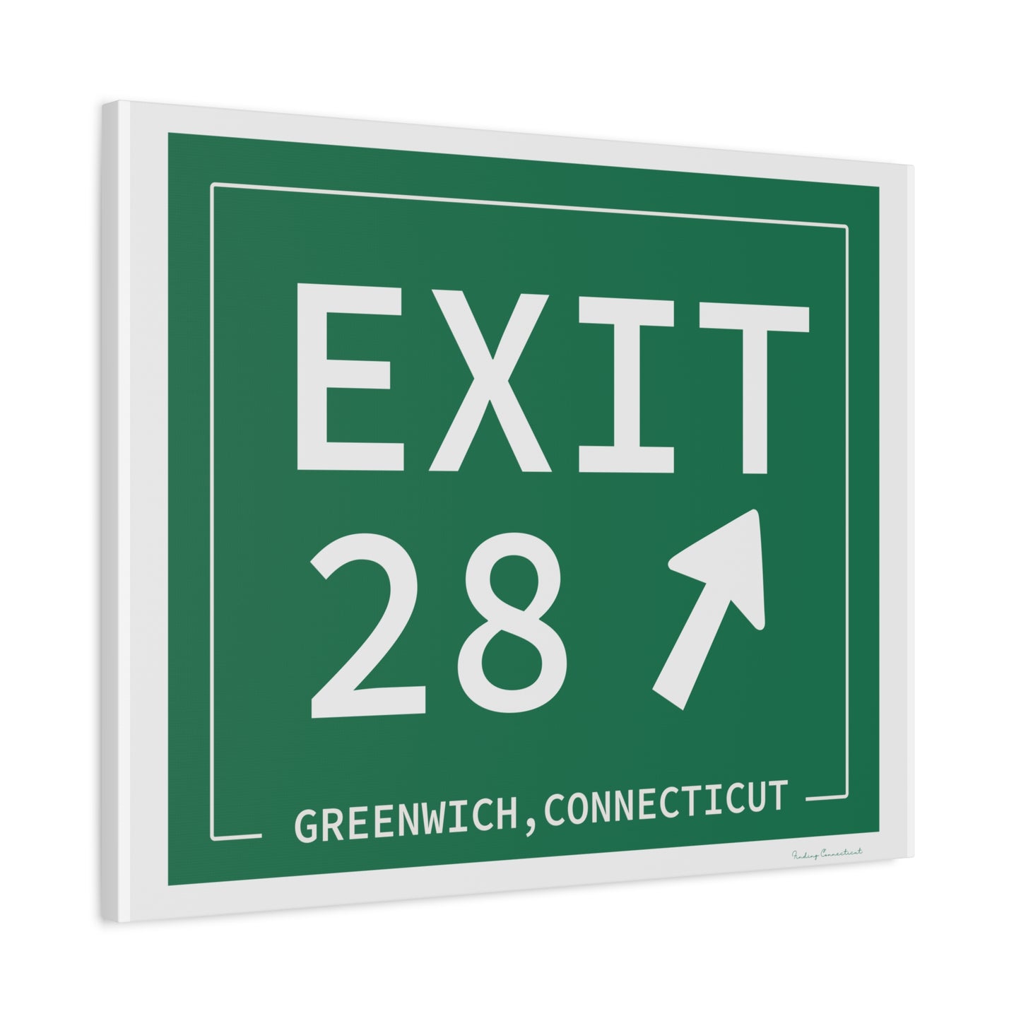 Vintage Exit 28 Merritt Parkway Sign Matte Canvas, Stretched, 1.25"