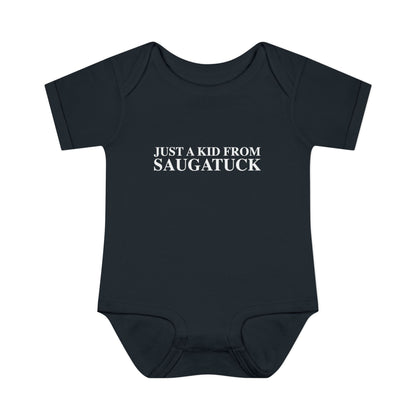 Just a kid from Saugatuck Infant Baby Rib Bodysuit