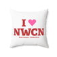 I Heart NWCN Spun Polyester Square Pillow