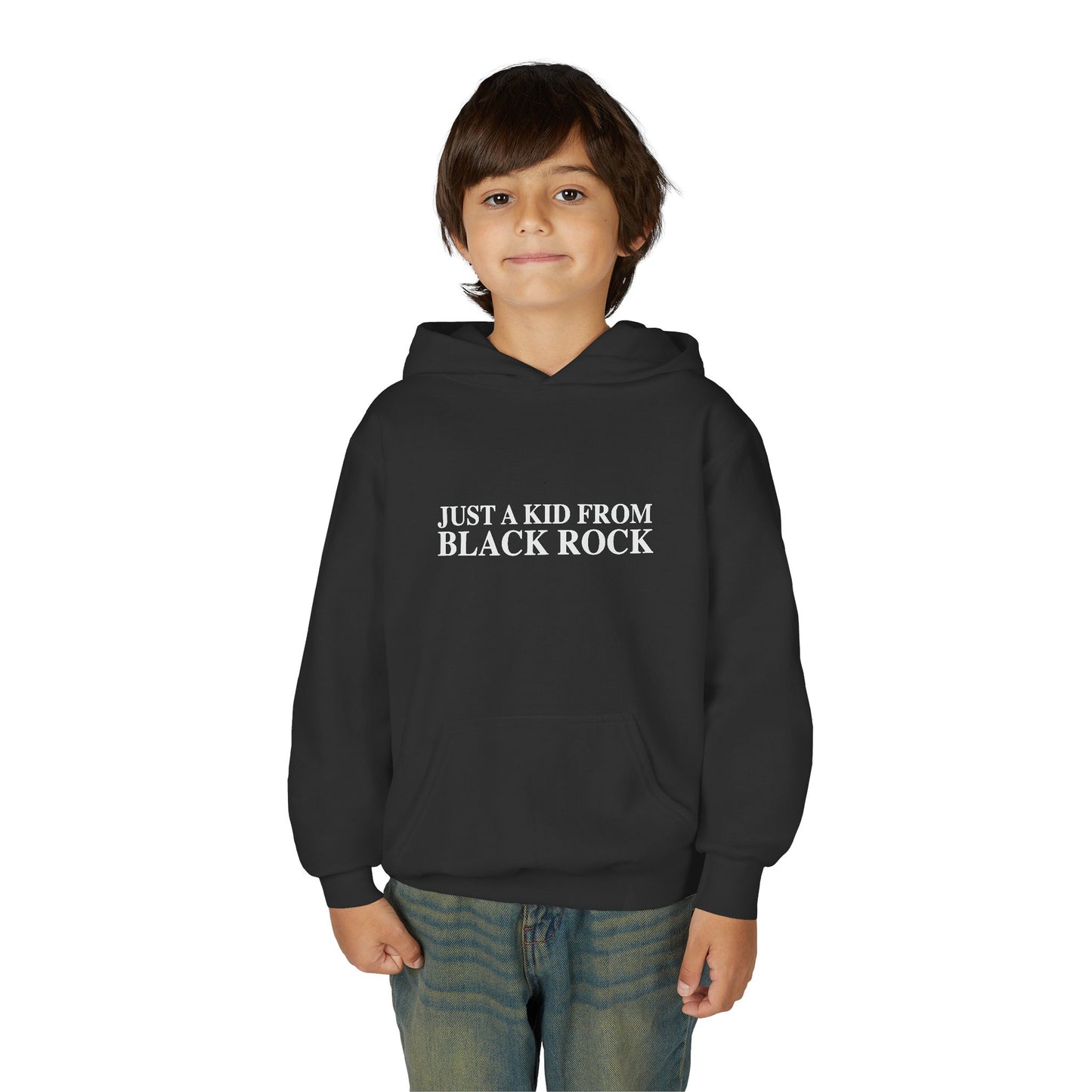 Just a kid from Black Rock Youth Heavy Blend Hooded Sweatshirt