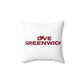 Love Greenwich Spun Polyester Square Pillow