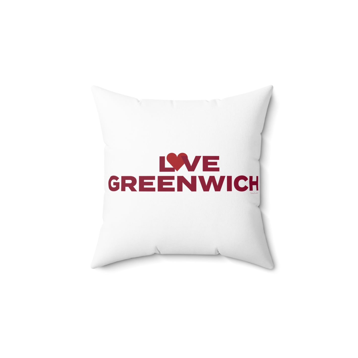 Love Greenwich Spun Polyester Square Pillow