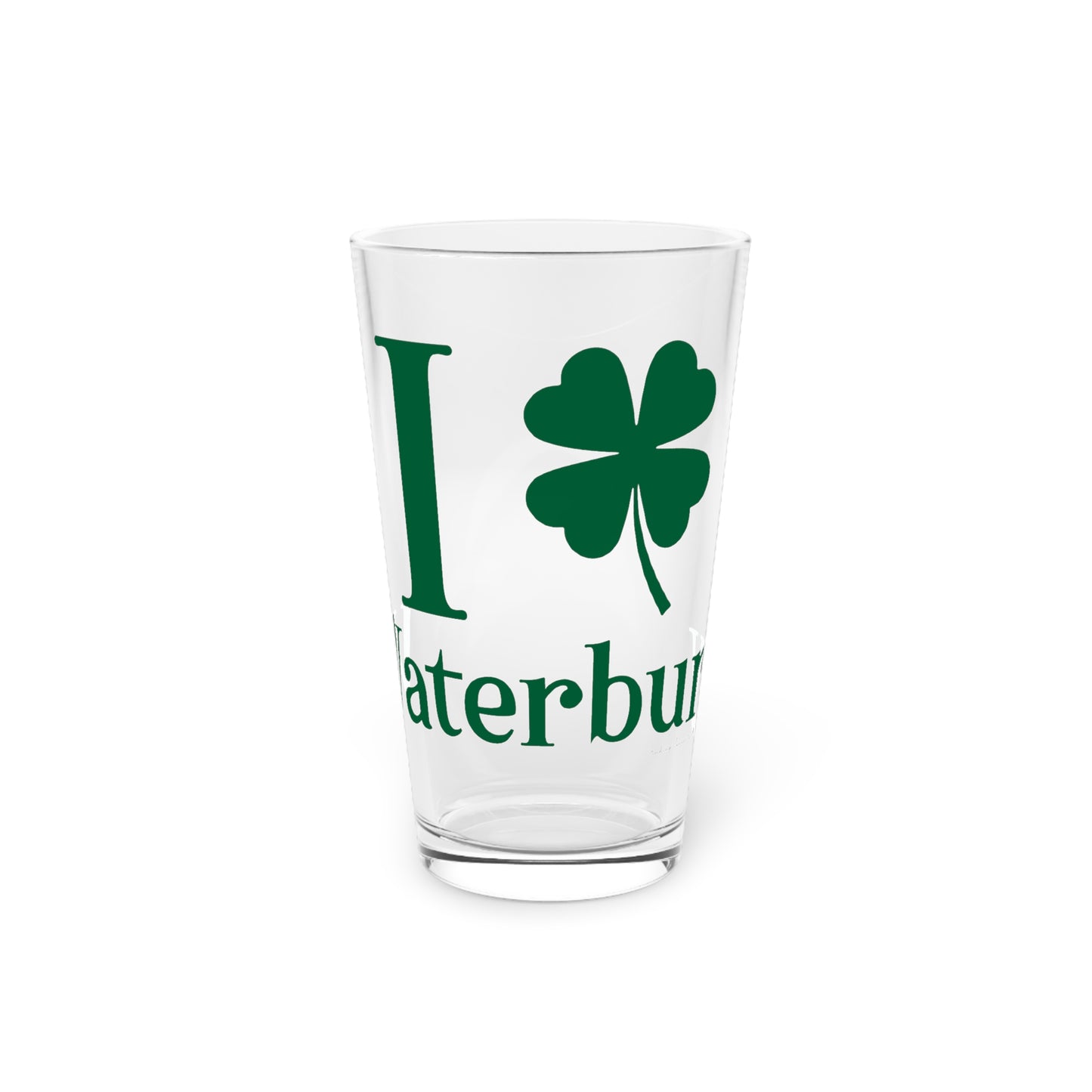 I Clover Waterbury Pint Glass, 16oz
