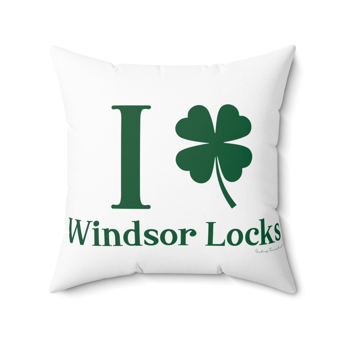 I Clover Windsor Locks Spun Polyester Square Pillow