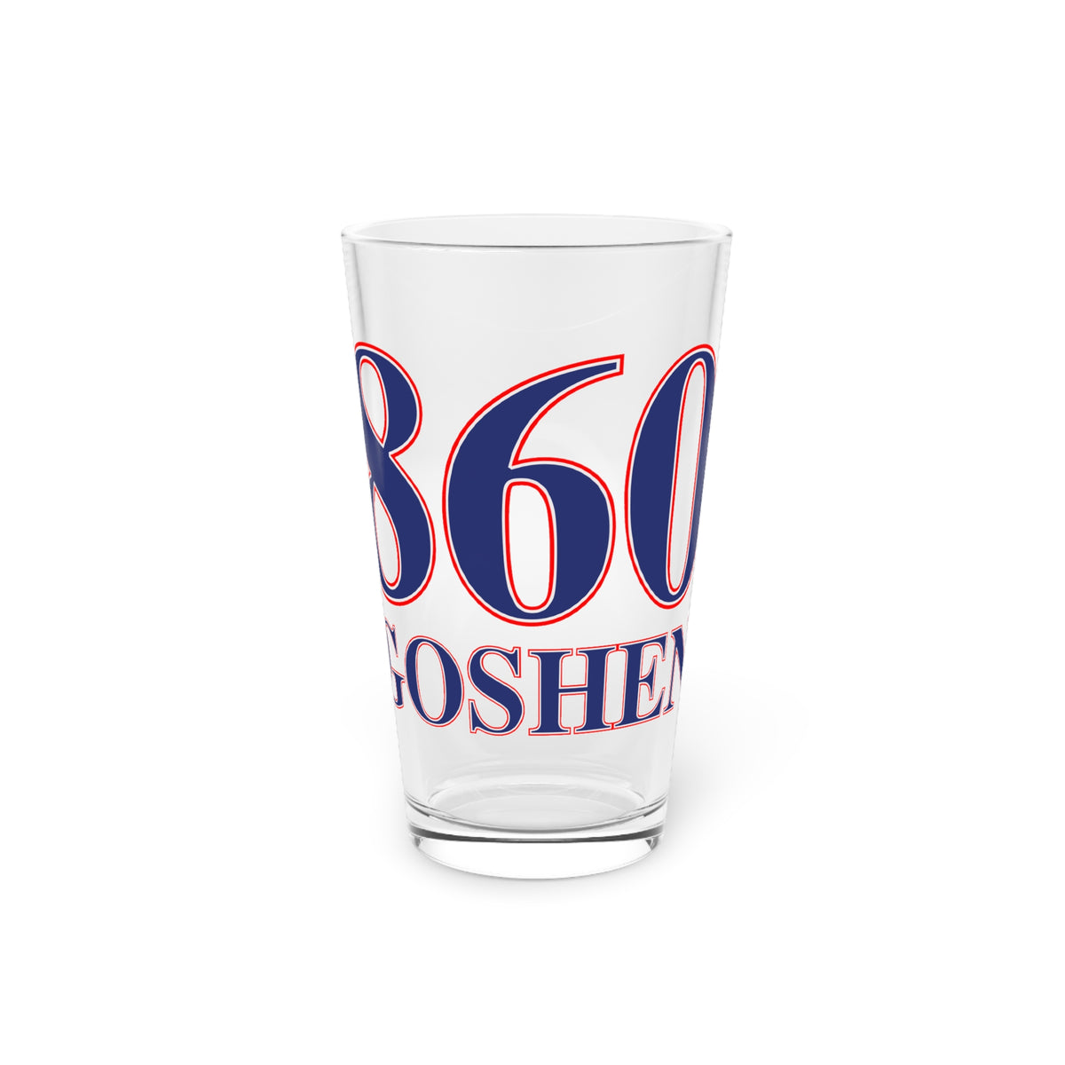 Goshen Red, White & Blue  Pint Glass, 16oz