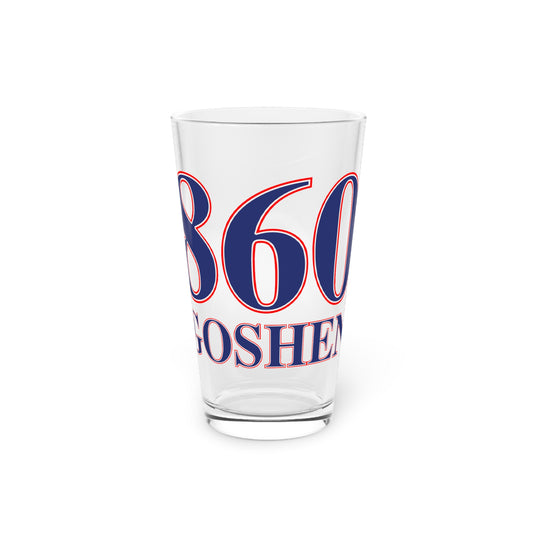Goshen Red, White & Blue  Pint Glass, 16oz