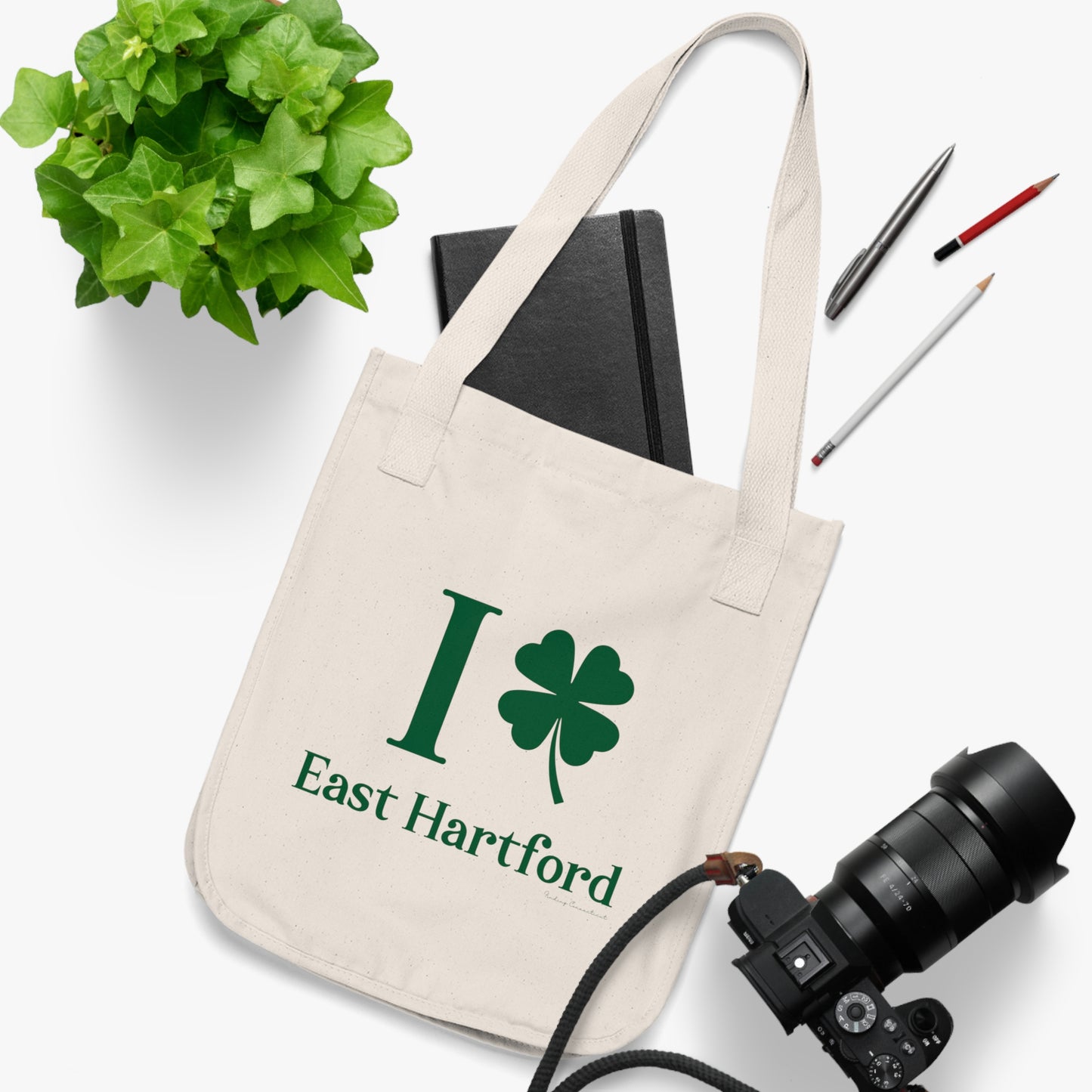 I Clover East Hartford Organic Canvas Tote Bag