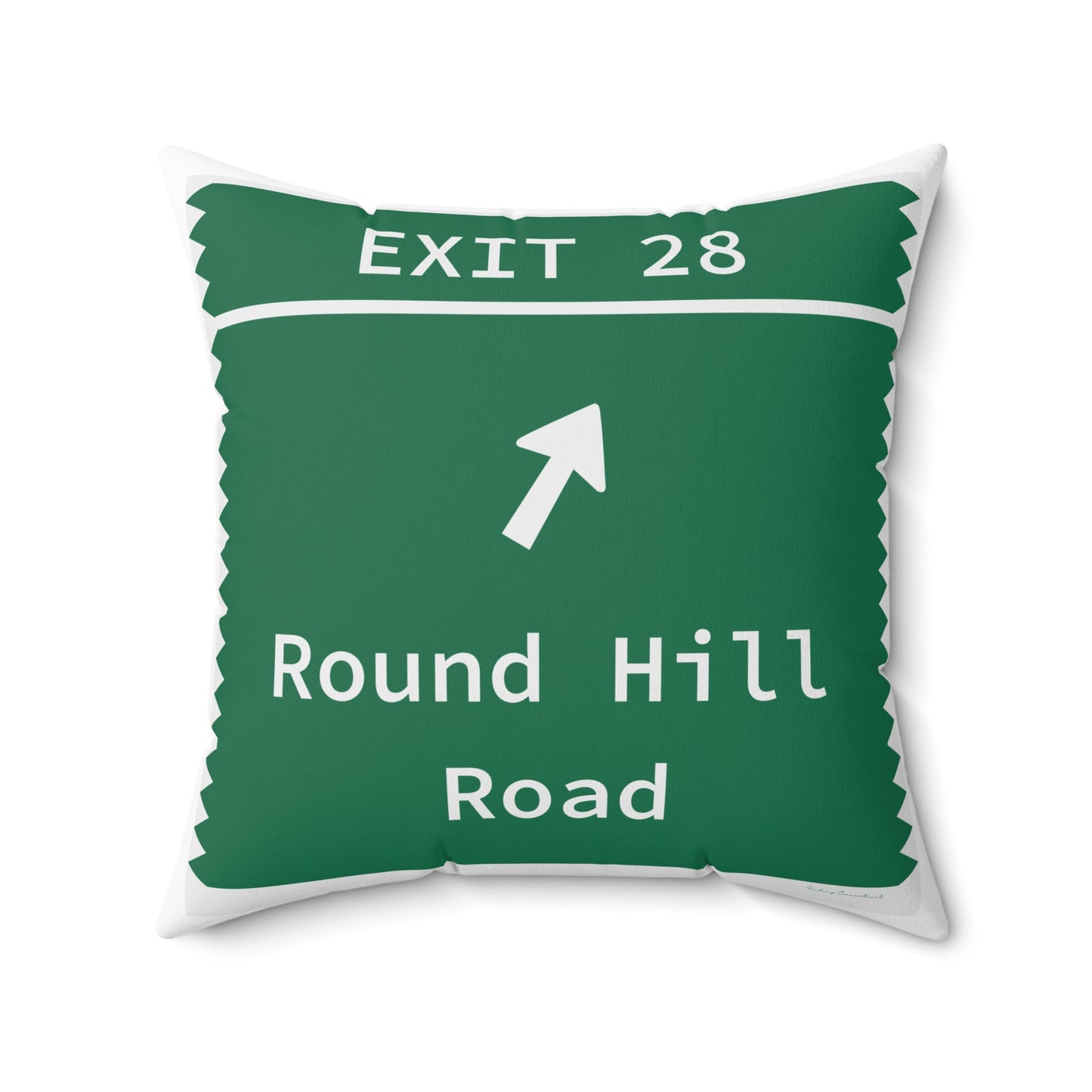 Vintage Merritt Parkway Exit 28 Sign Spun Polyester Square Pillow