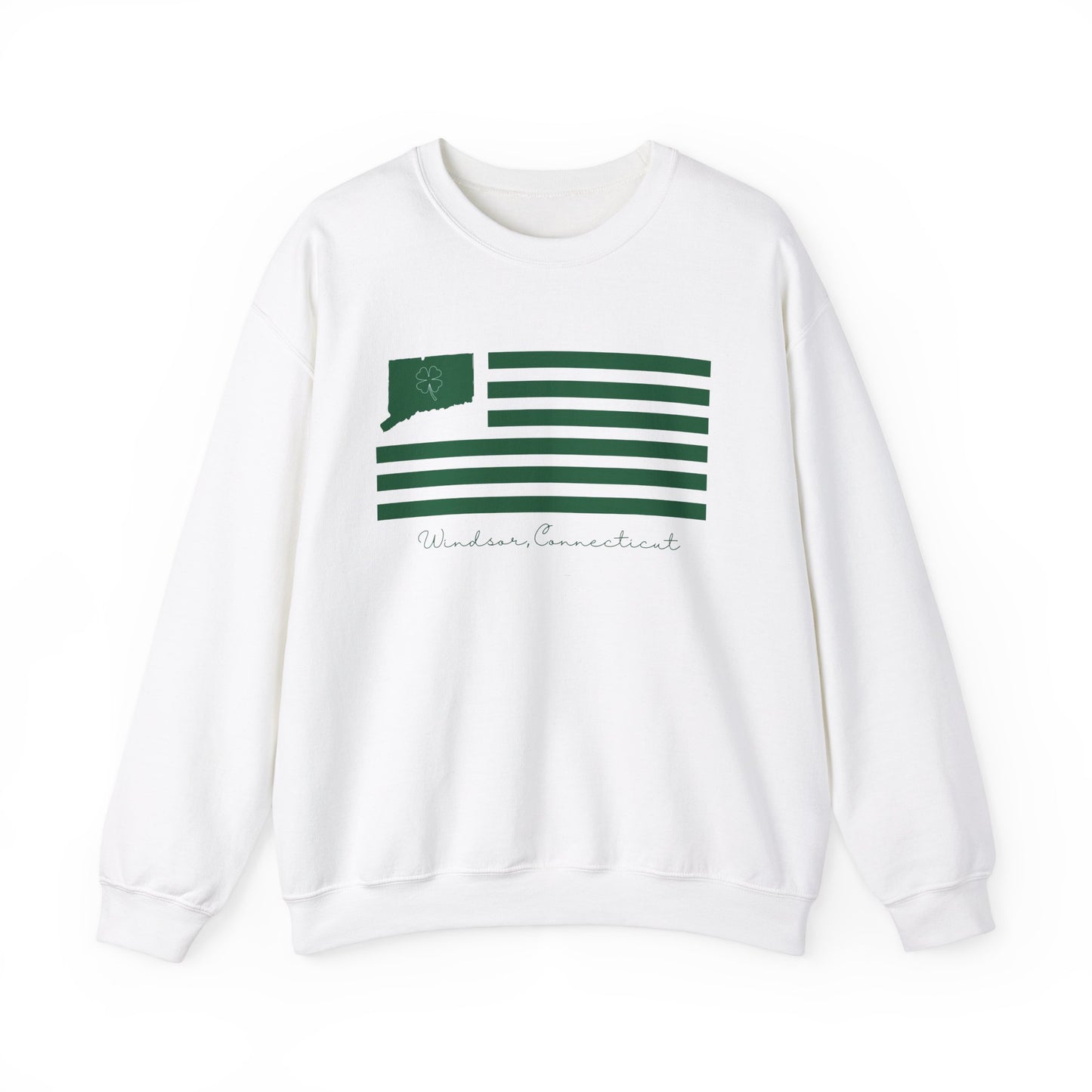 Windsor Connecticut St Patrick’s Day Flag Unisex Heavy Blend™ Crewneck Sweatshirt