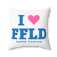 I Heart FFLD Spun Polyester Square Pillow