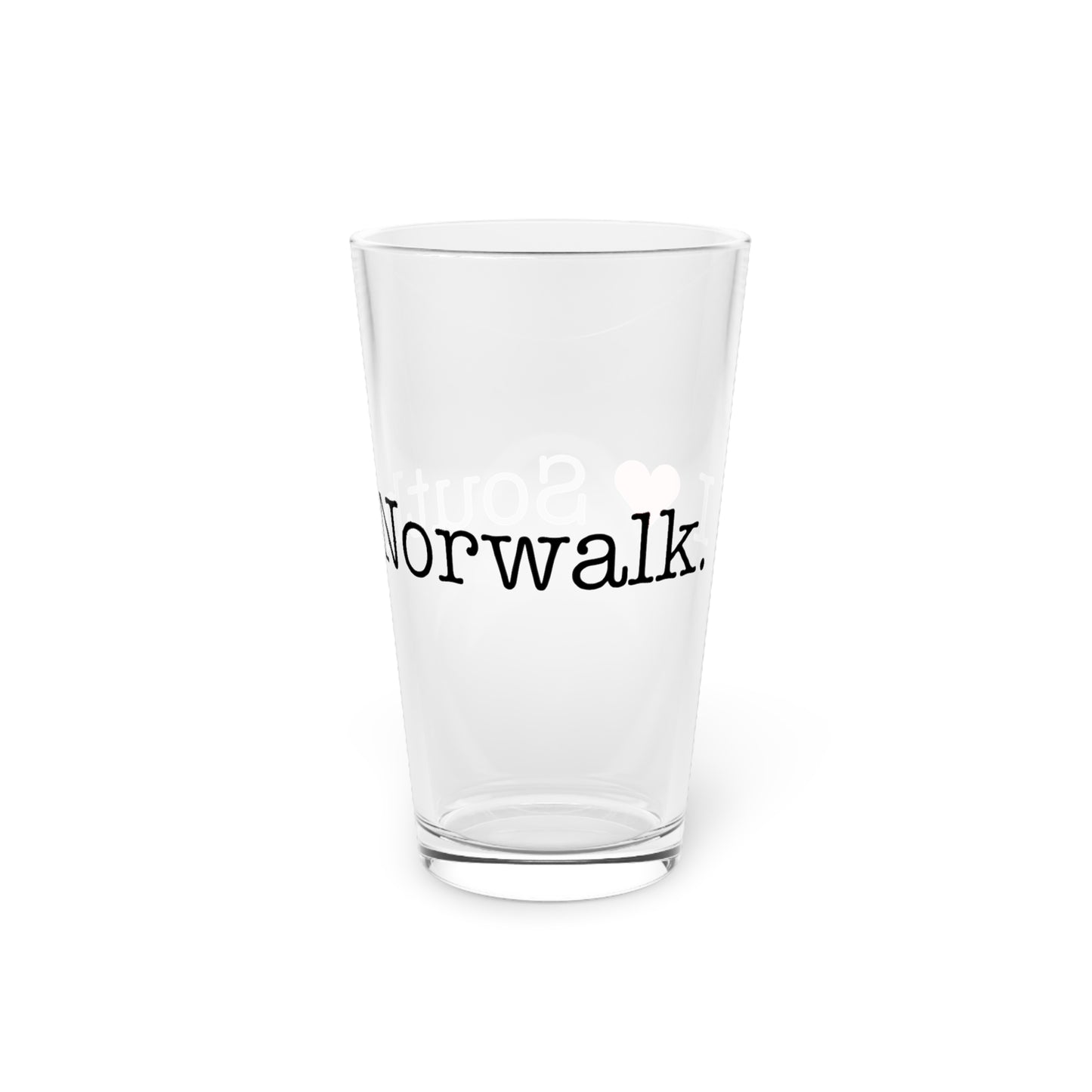I Heart South Norwalk. Pint Glass, 16oz