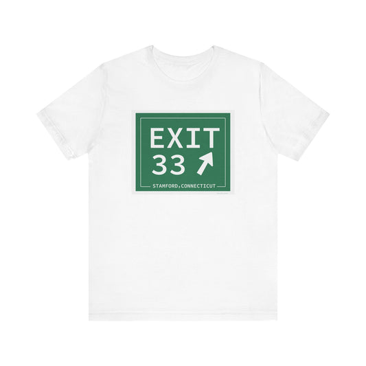 Vintage Exit 33 Merritt Parkway Sign Unisex Jersey Short Sleeve T-Shirt