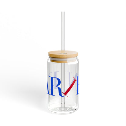 41 Tilt Darien Glass Can with Straw and Lid, 16oz