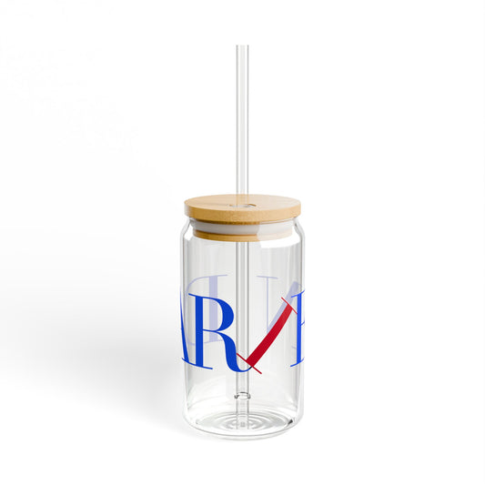 41 Tilt Darien Glass Can with Straw and Lid, 16oz