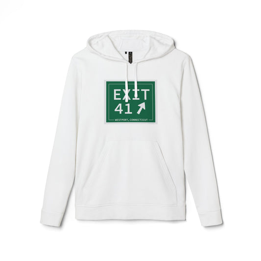 Vintage Exit 41 Merritt Parkway Sign adidas Unisex Fleece Hoodie