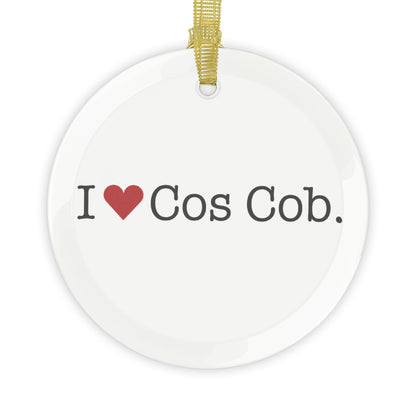 I Heart Cos Cob. Glass Ornaments