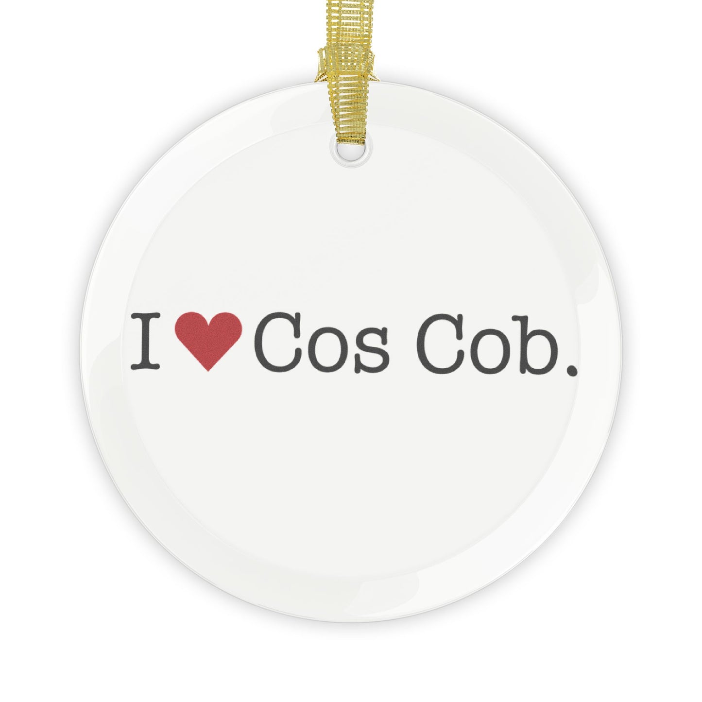 I Heart Cos Cob. Glass Ornaments
