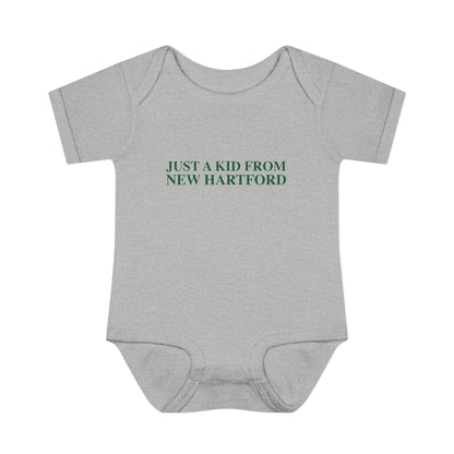 Just a kid from New Hartford Infant Baby Rib Bodysuit