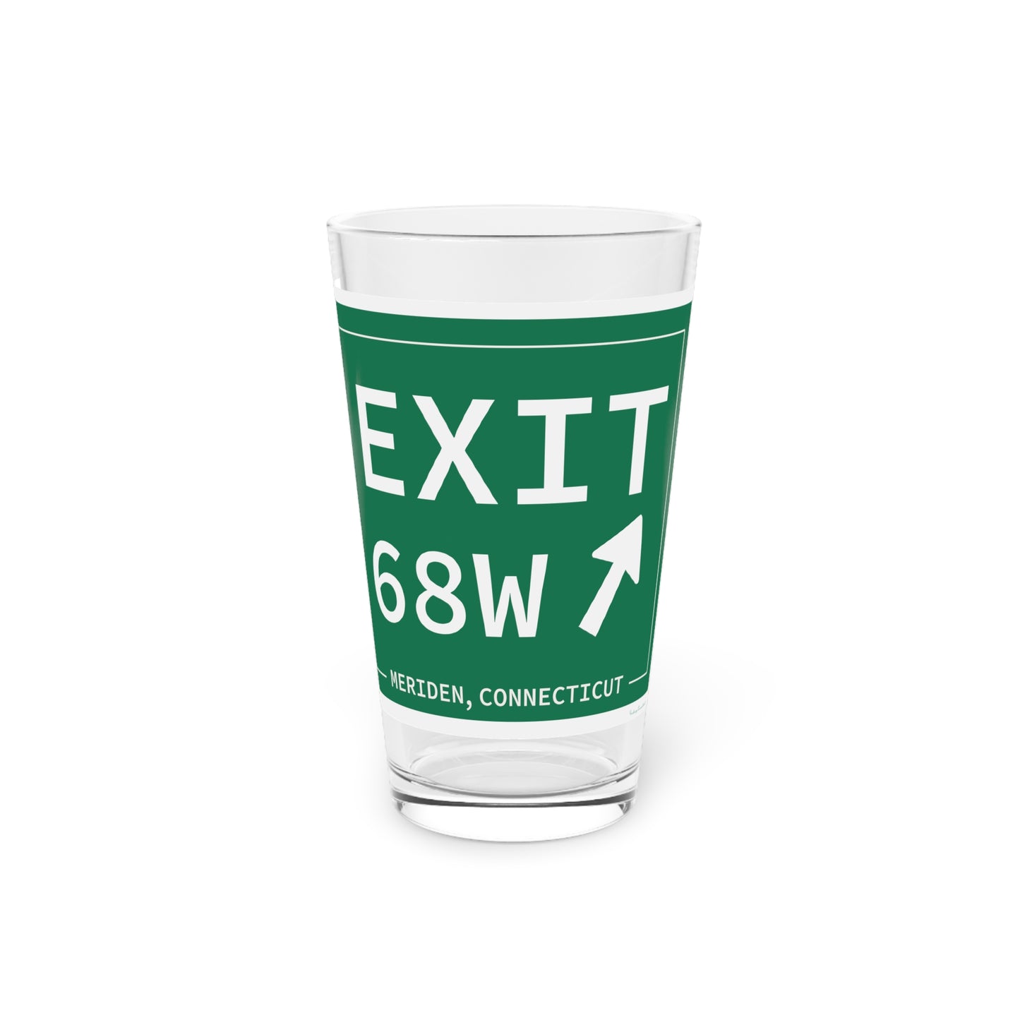 Vintage Exit 68W WCP Sign Pint Glass, 16oz