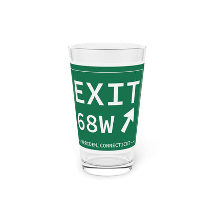 Vintage Exit 68W WCP Sign Pint Glass, 16oz