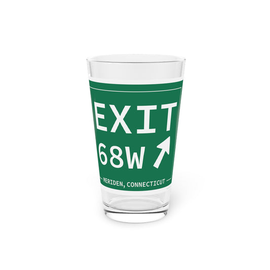 Vintage Exit 68W WCP Sign Pint Glass, 16oz