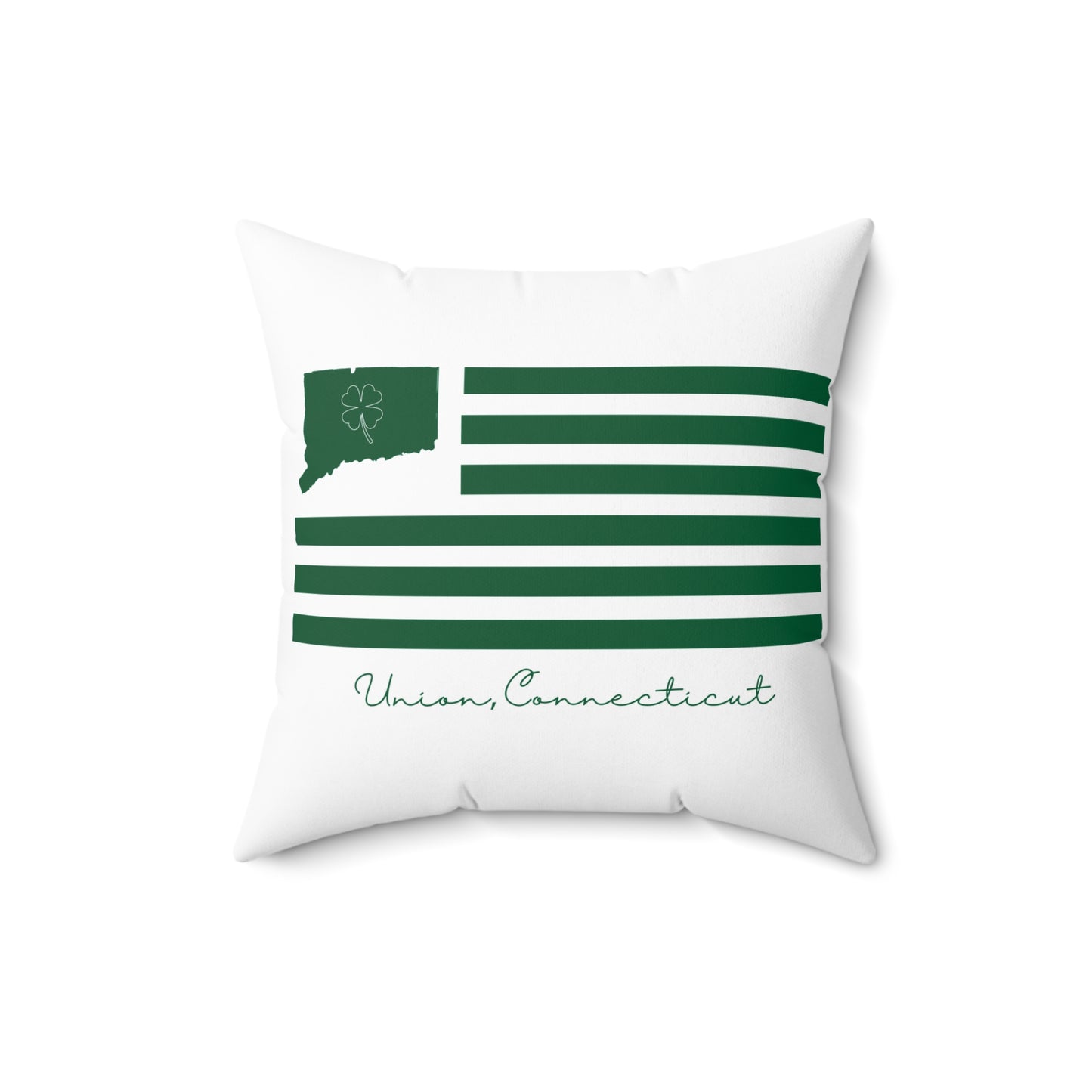 Union Connecticut St. Patrick’s Day Flag Spun Polyester Square Pillow